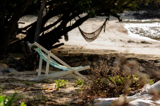 Beach colorful chair on the beach in Koh Samet Thailand