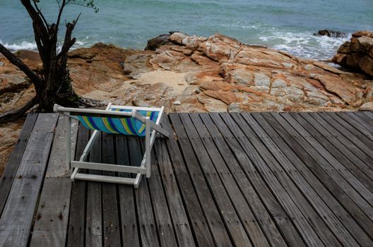 Beach colorful chair on the beach in Koh Samet Thailand