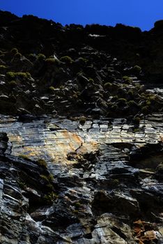 ballybunion rocky cliff face and sky