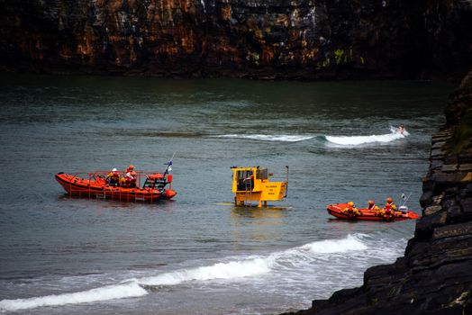 Ballybunion Sea & Cliff Rescue Service at ballybunion cliffs castle and beach of county kerry ireland