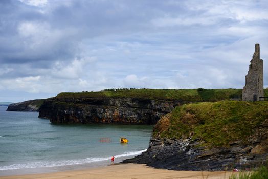 Ballybunion Sea & Cliff Rescue Service at ballybunion cliffs castle and beach of county kerry ireland