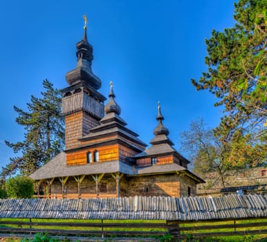 Beautiful, well kept wooden rural orthodox church of the early 18th century.