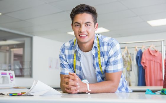 Fashion student posing with meter at the college