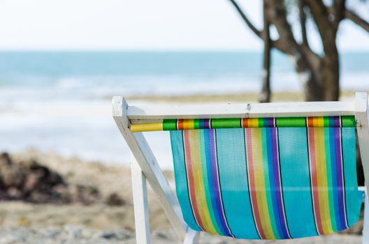 Beach colorful chair on the beach in Koh Samet Thailand