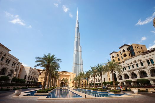 View of Burj Khalifa, the tallest building in the world, 829.8 m tall
