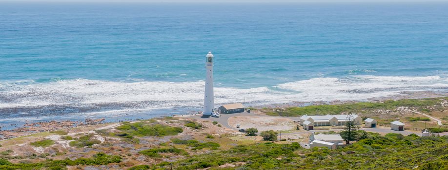 CAPE TOWN, SOUTH AFRICA - DECEMBER 12, 2014:  Panorama of the Slangkop (snake head) Lighthouse at Kommetjie