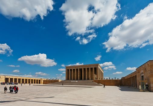 ANKARA, TURKEY – APRIL 15: Unidentified visitors  in Peace Park at the mausoleum of Ataturk on April 15, 2012 in Ankara, Turkey prior to Anzac Day.  