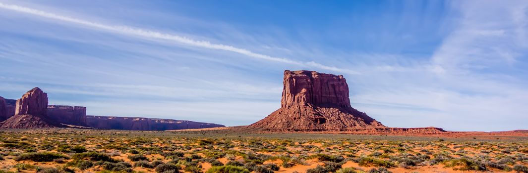 Monument valley under the blue sky