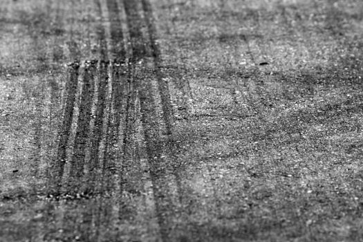 Tire marks on road track for background