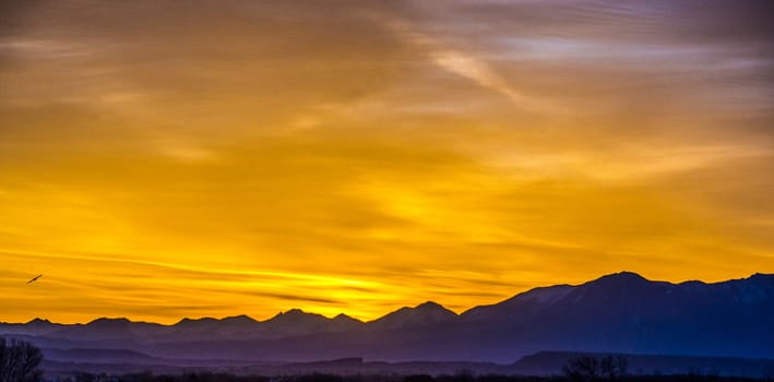 sunrise over colorado rocky mountains