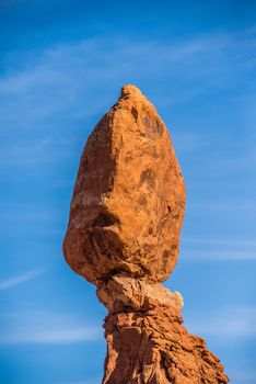 Balanced Rock in Arches National Park near Moab  Utah at sunset