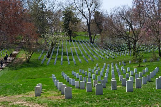 The Arlington Cemetery is the US military cemetery in which soldiers who died in national conflicts since the Civil War are Buried.