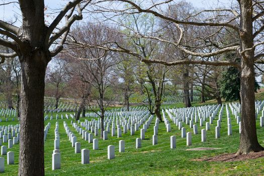 The Arlington Cemetery is the US military cemetery in which soldiers who died in national conflicts since the Civil War are Buried.