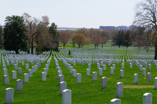 The Arlington Cemetery is the US military cemetery in which soldiers who died in national conflicts since the Civil War are Buried.