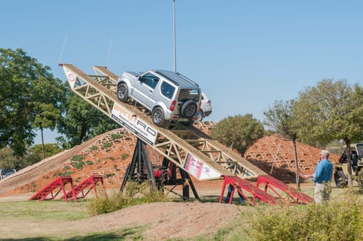 BLOEMFONTEIN, SOUTH AFRICA - APRIL 28, 2015: Display of the capabilities of 4x4 vehicles at the yearly Bloemfontein Show