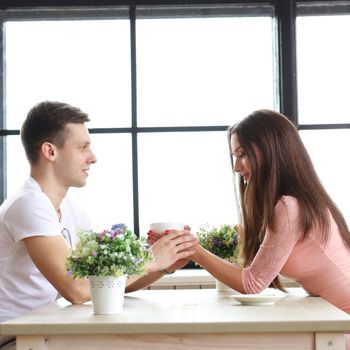 Love. Beautiful couple at home