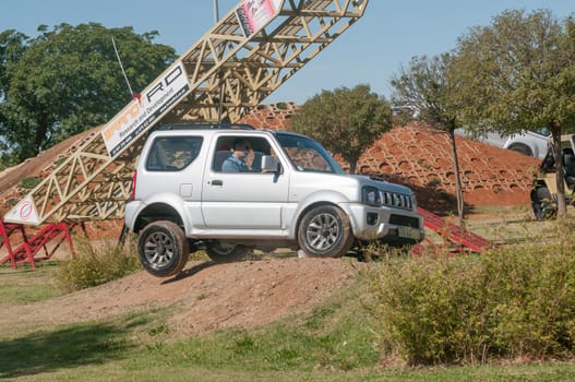 BLOEMFONTEIN, SOUTH AFRICA - APRIL 28, 2015: Display of the capabilities of 4x4 vehicles at the yearly Bloemfontein Show