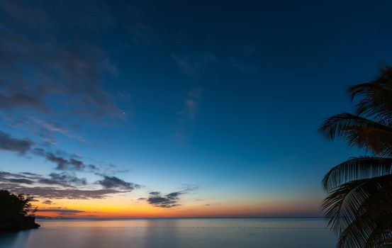 beautiful sunset at the beach. jamaica caribbean