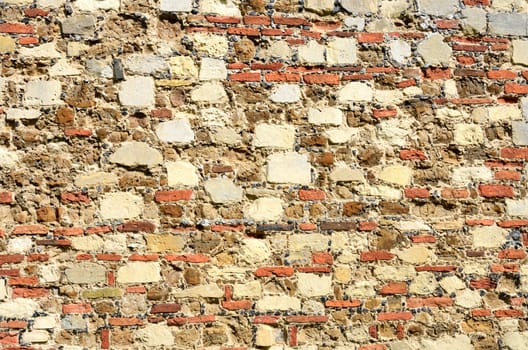 Vintage Brick wall in red stone