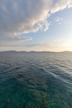 The beautiful sunset at the sea. Croatia 