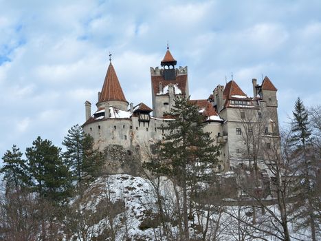 Dracula's Bran Castle in winter