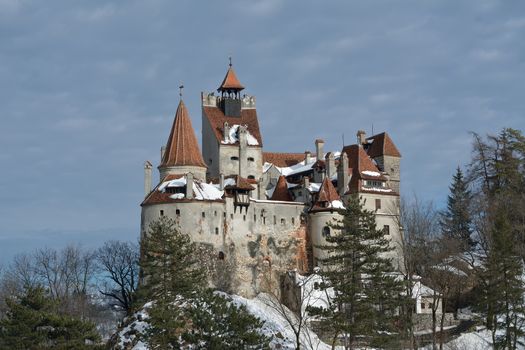 Dracula's Bran Castle in winter