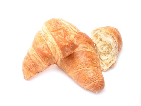 Croissant on white background