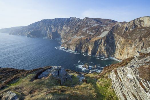 Landscape photo of the stepping stone path at Slieve League cliffs in Co. Donegal in Ireland