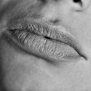 close-up of lips of a young woman