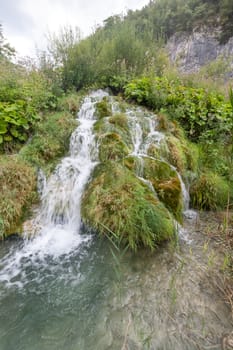 Plitvice lakes of Croatia - national park in autumn. waterfall