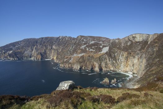 Landscape photo of the stepping stone path at Slieve League cliffs in Co. Donegal in Ireland