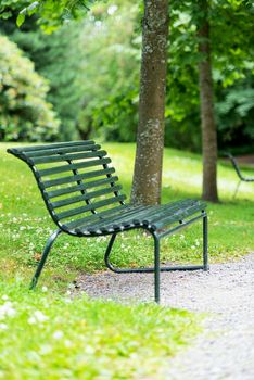 Bench in botanical garden in Oslo