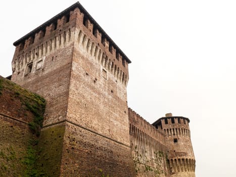 Soncino medieval castle tower view in Italy, Cremona