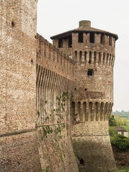 Soncino medieval castle tower view in Italy, Cremona