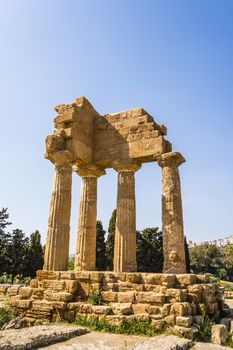 Valley of Temples at Agrigento, Sicilia, Italy. Temple of Dioscuri (Castor and Pollux).