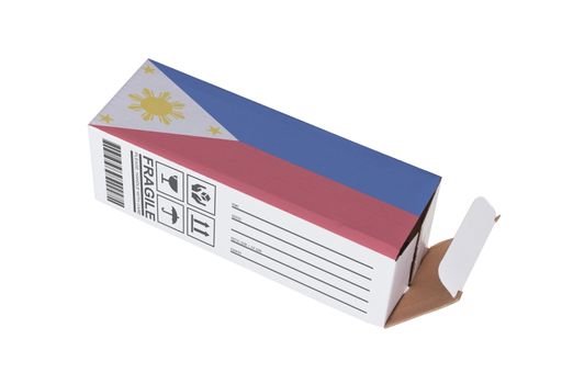 Concept of export, opened paper box - Product of the Czech Republic