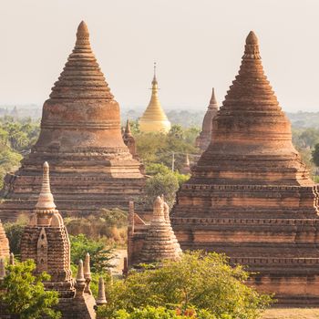 Temples of Bagan an ancient city located in the Mandalay Region of Burma, Myanmar, Asia.
