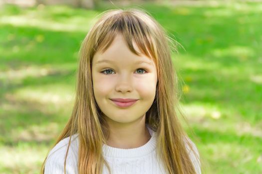 Photo of cute girl with long hair