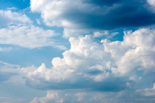 white clouds in the blue sky