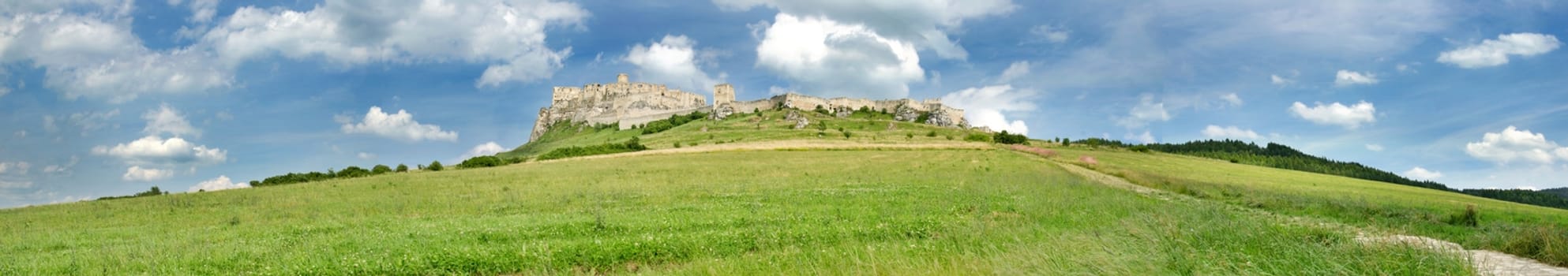 Slovakia Spiss castle on the hill in summer. 