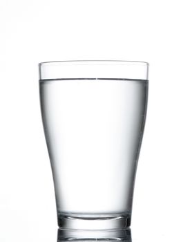 Glass of fresh water isolated on white background. 