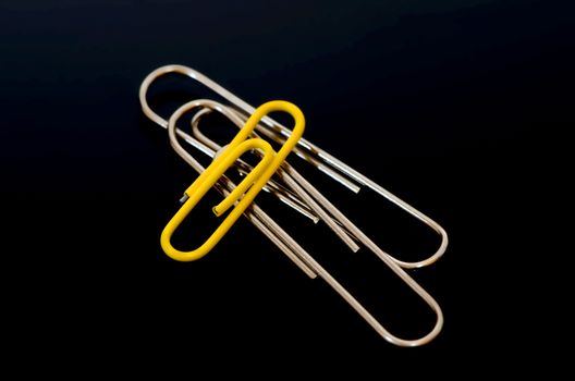 Office paper clips as singularity business concept. 