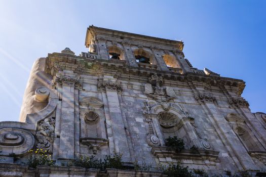 Old Church in Syracusa at sun light. Sicily, Italy