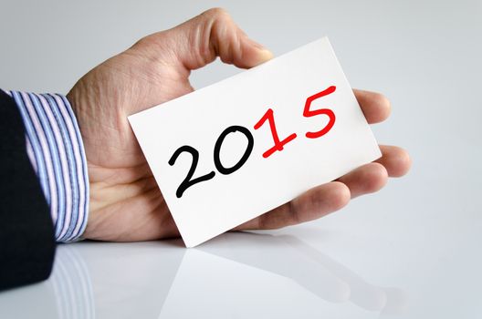 Bussines man hand writing 2015
