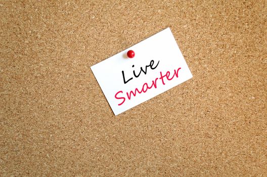 Sticky Note On Cork Board Background Live Smarter Concept