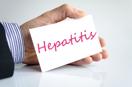Hepatitis concept note in bussines man hand