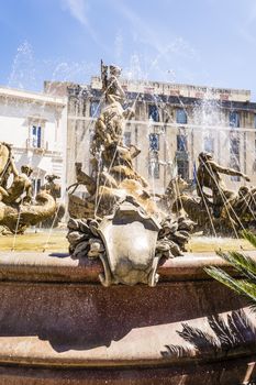 View of the fountain of Diana in Syracuse