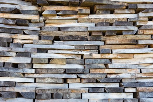 Background texture of old retro wooden lining boards wall.