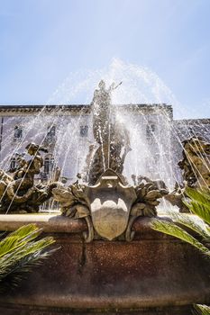 View of the fountain of Diana in Syracuse