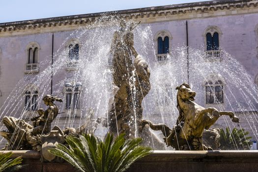 View of the fountain of Diana in Syracuse